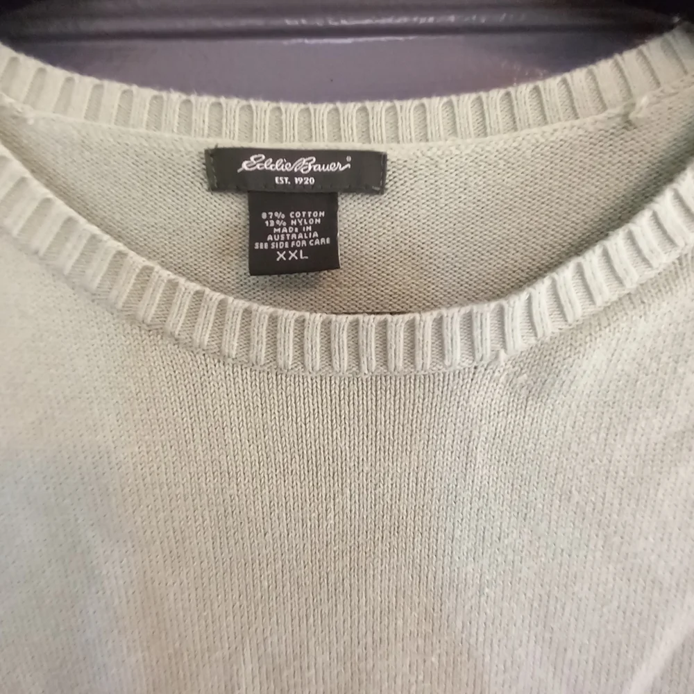 Pastel green Eddie Bauer long sleeve xxl sweater cotton - Picture 3 of 3